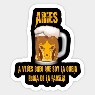 Aries zodiac beers design Sticker